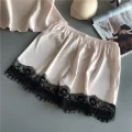 Women's Satin Pajama Set - V-Neck, Lace, Bowknot, Sexy Sleepwear with Shorts 5