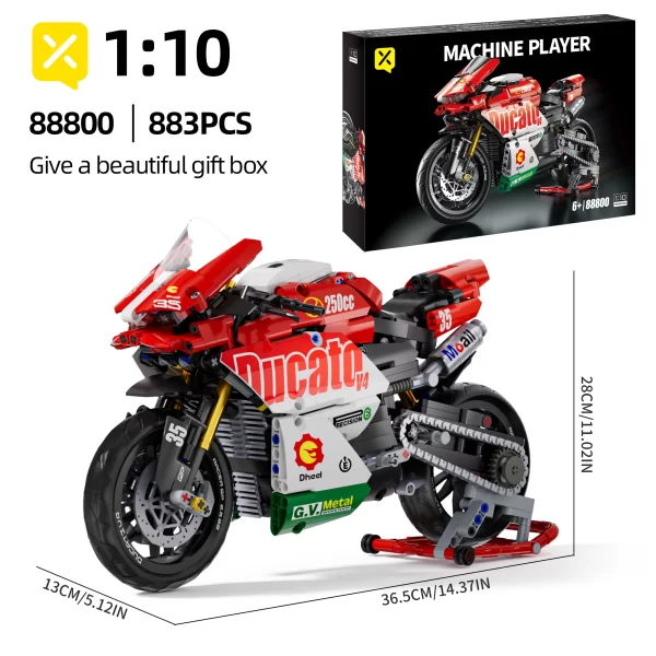 Motorbike Assembly Kit 1299 Pieces Engineering Racing Model Kit 2